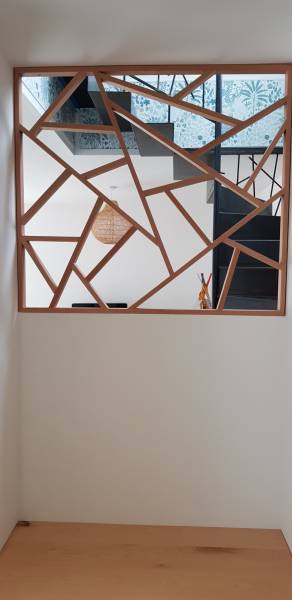 Installation d'un claustra original et unique en chêne massif à St Jeannet