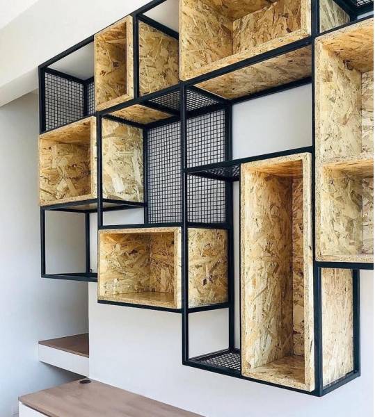 Utilisation de l'OSB dans la décoration intérieur et le mobilier intérieur (non créée par BCM)